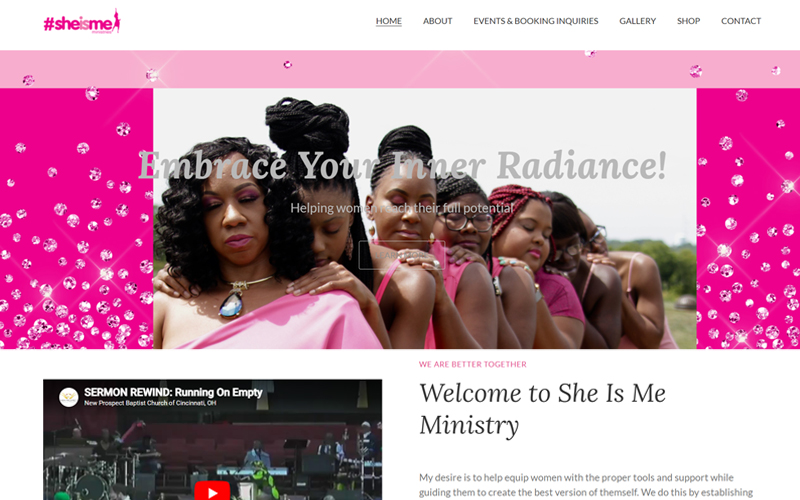 She is Me Ministry Website Screenshot