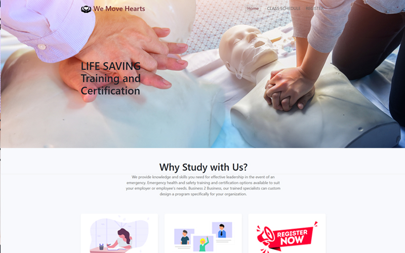 We Move Hearts Website Screenshot